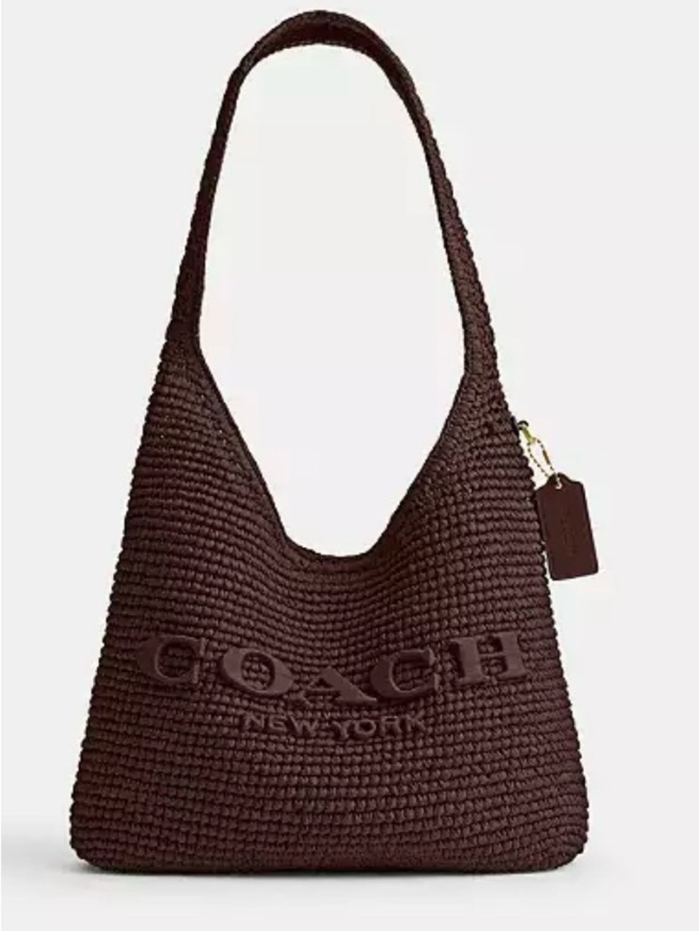 Coach BROOKLYN Dark Brown Woven Shoulder Bag